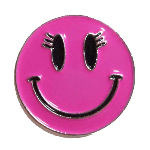 Premium Golf Ball Markers - Pink Smiley